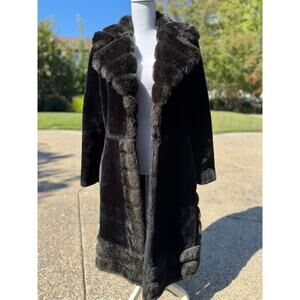 MSRP $500-600 Vintage Juli De Roma BlackBrown Winter Overcoat Size 12 QUICK SHIP